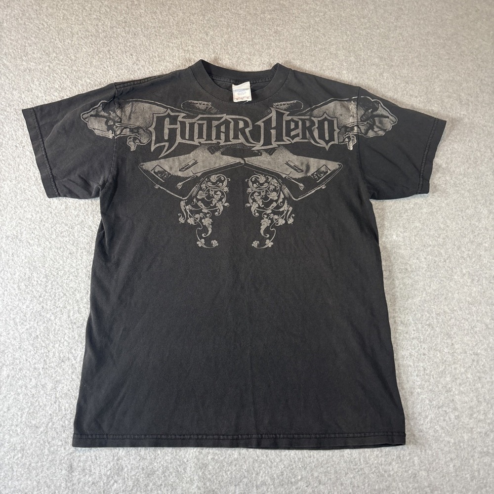 VTG GUITAR HERO T Shirt Men's M Black Tennessee River Y2K